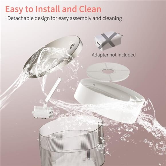 Cat Water Fountain,2.5L/84oz Inside Ultra-Quiet Stainless Steel Automatic - Picture 3 of 7